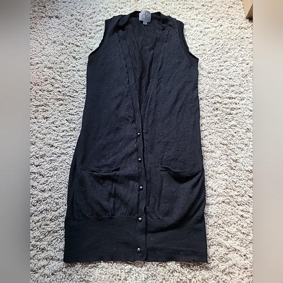 Calvin Kline Women's Sleeveless Cardigan Black Size S - Picture 1 of 5
